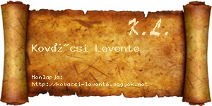 Kovácsi Levente névjegykártya