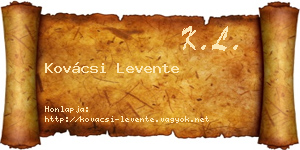 Kovácsi Levente névjegykártya