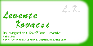 levente kovacsi business card